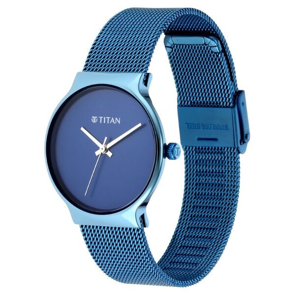 Titan Slimline Blue Dial Analog Metal Strap watch for Women