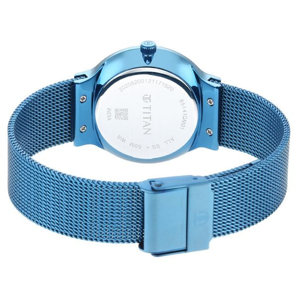 Titan Slimline Blue Dial Analog Metal Strap watch for Women