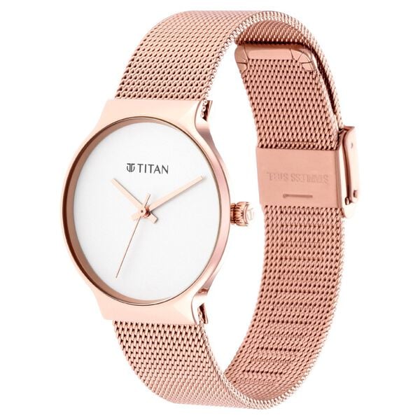 Titan Slimline Silver Dial Women Watch With Stainless Steel Strap