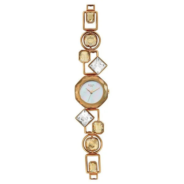 Titan Raga Love All Analog Mother of pearl Dial Metal Strap Watch for Women