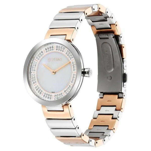 Titan Purple Unending Beauty Mother Of Pearl Analog Stainless Steel Strap watch for Women