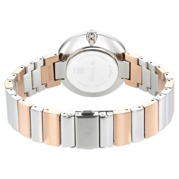 Titan Purple Unending Beauty Mother Of Pearl Analog Stainless Steel Strap watch for Women