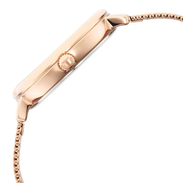 Titan Purple Rose Gold Dial Analog Stainless Steel Strap watch for Women