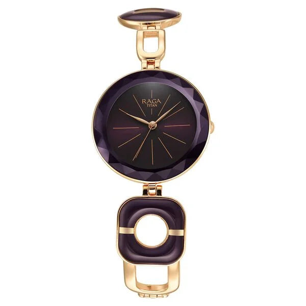 Titan Raga Delight Purple Dial Analog Metal Strap watch for Women