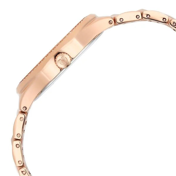 Titan Purple Glitz Rose Gold Dial Analog Stainless Steel Strap Watch for Women