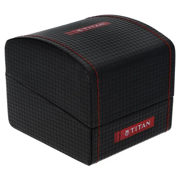 Titan Purple Glitz Rose Gold Dial Analog Stainless Steel Strap Watch for Women