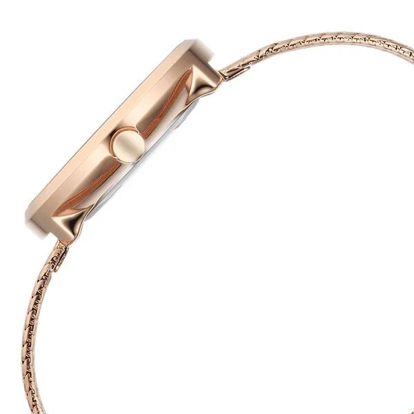 Titan Raga Memoirs Quarz Analog Perlmutt Zifferblatt mit Roségold Metallarmband Uhr für Damen