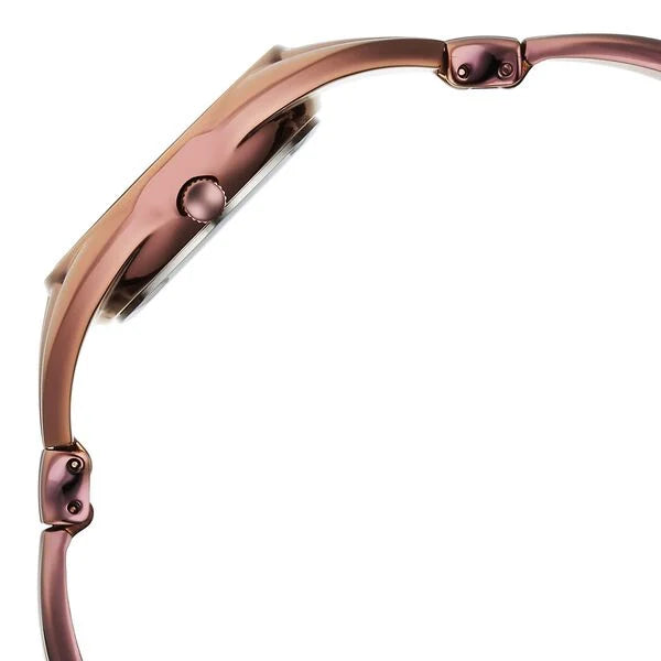 Titan Raga Memoirs Quarz Analog Perlmutt Zifferblatt mit braunem Metallarmband Uhr für Damen