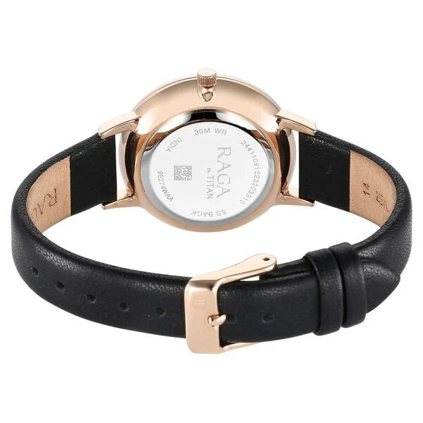 Titan Raga Showstopper Quartz Analog Mother Of Pearl Dial Leather Strap Watch for Women