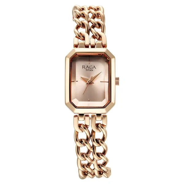 Titan Raga Showstopper Quartz Analog Dial Metal Strap Watch for Women