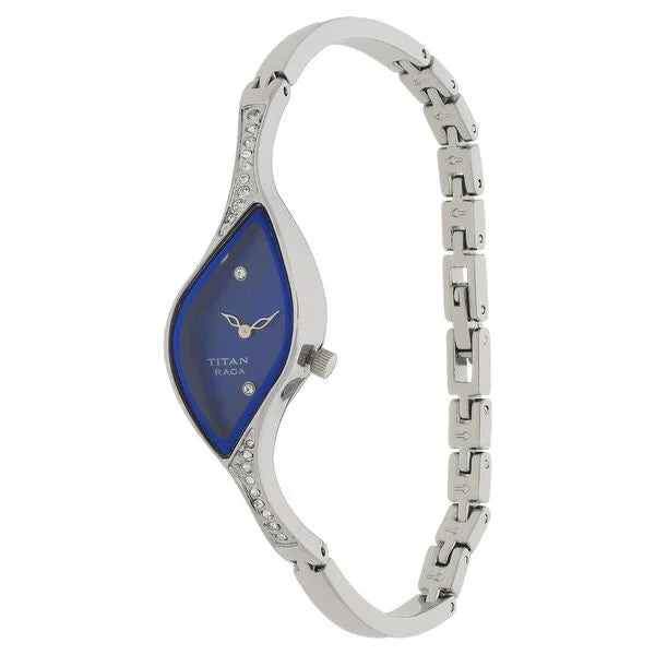 Titan Raga Blue Dial Quartz Analog Metal Strap watch for Women