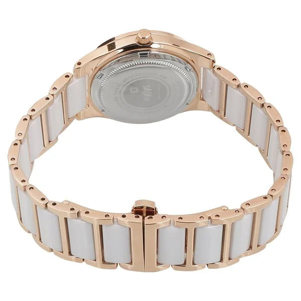 Xylys Quartz Analog Mother of Pearl Dial Stainless Steel & Ceramic Strap Watch for Women