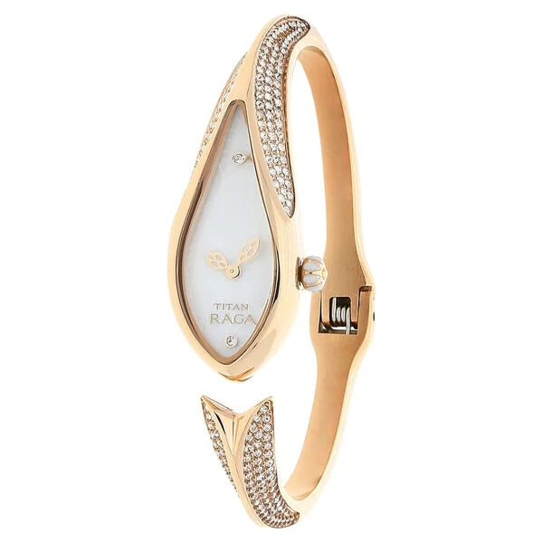 Titan Raga Aqua Mother of Pearl Dial Analog Metal Strap Watch for Women