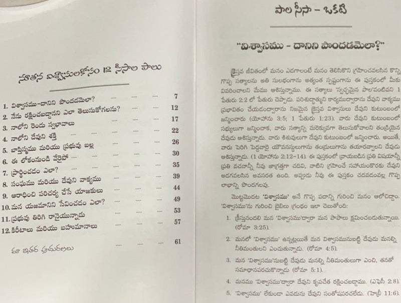 12 bottles of milk for new believers in Telugu - Telugu christian books
