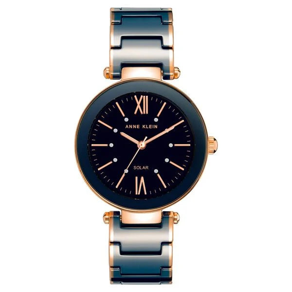 Anne Klein Quartz Analog Blue Dial Two-Toned Ceramic Strap Watch for Women