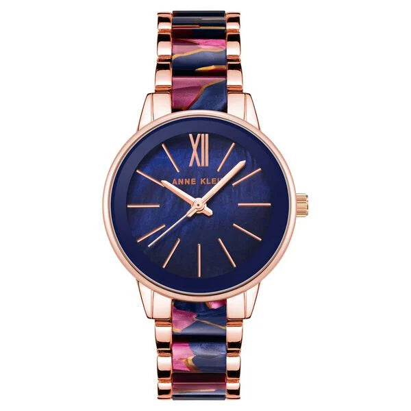 Anne Klein Quartz Analog Blue Dial Plastic Strap Watch for Women