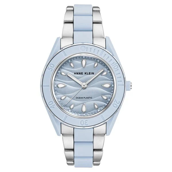 Anne Klein Quartz Analog Blue Dial Two-Toned Plastic Strap Watch for Women