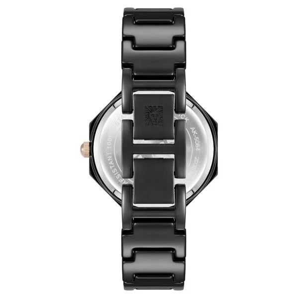 Anne Klein Quartz Analog Black Dial Ceramic Strap Watch for Women