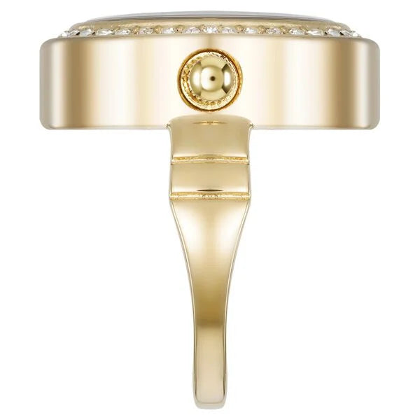 Anne Klein Quartz Analog Purple Dial Golden Metal Ring Watch for Women