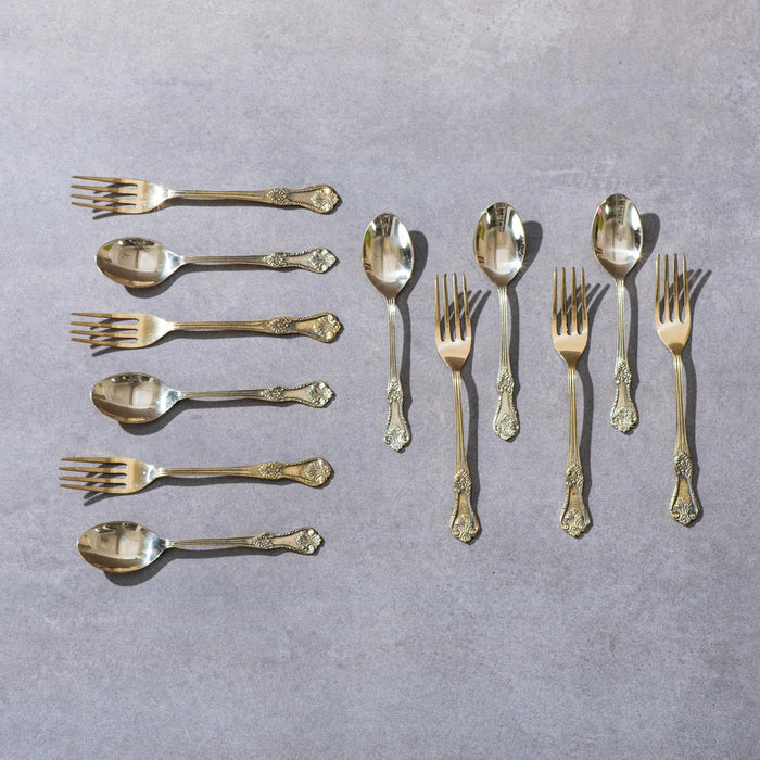 Gift Box Of Cutlery (Engraved Brass Forks & Spoons) | Brass Cookware