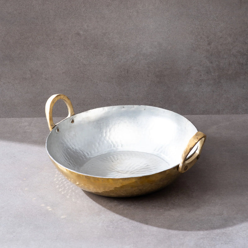Flat Base Brass Kadhai | Brass Cookware
