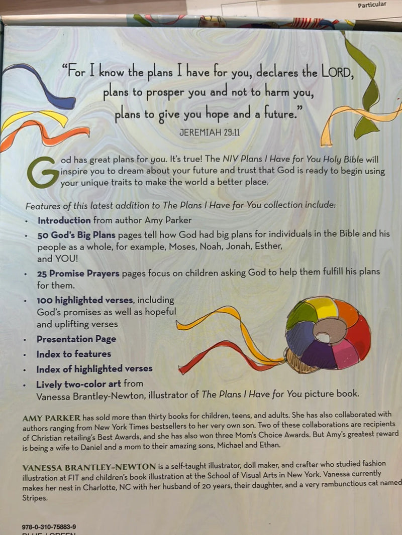 The Plans i have for you NIV Holy Bible by Amy Parker