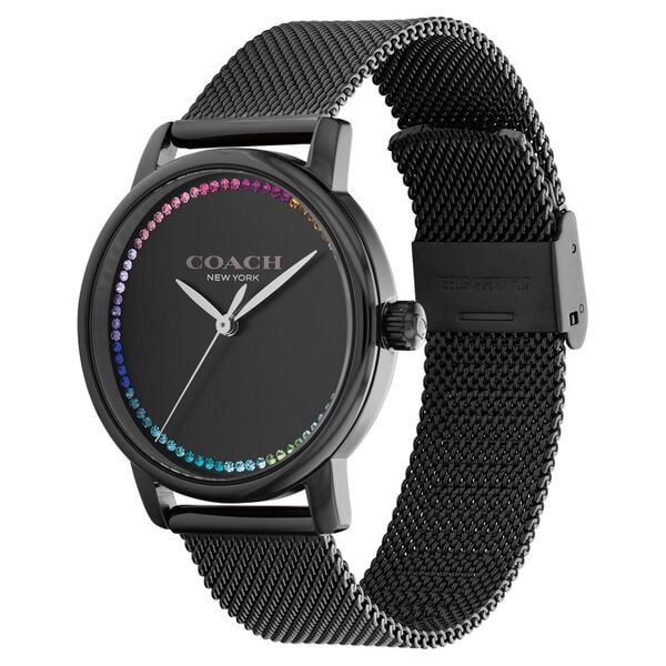 Coach Quartz Analog Black Dial Stainless Steel Strap Watch for Women