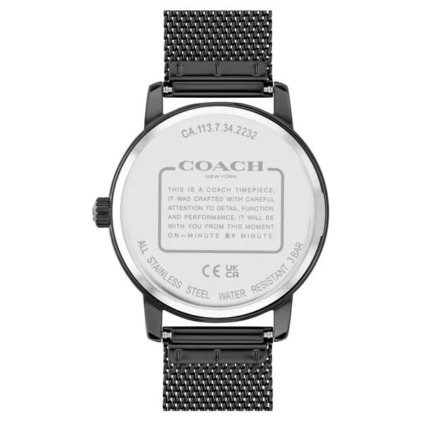 Coach Quartz Analog Black Dial Stainless Steel Strap Watch for Women