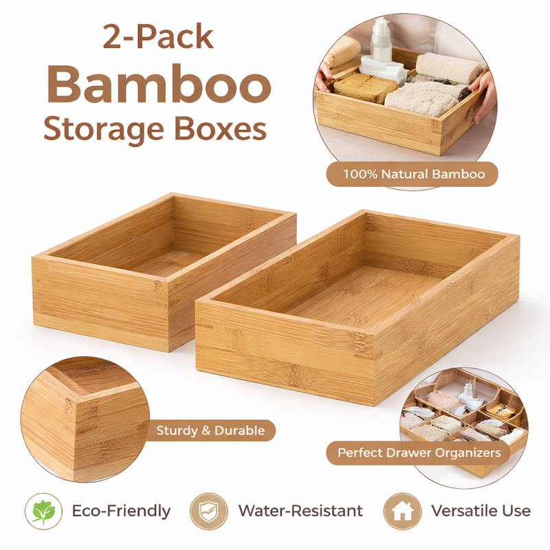 BAMORA Bamboo Tray Set (2-Piece)