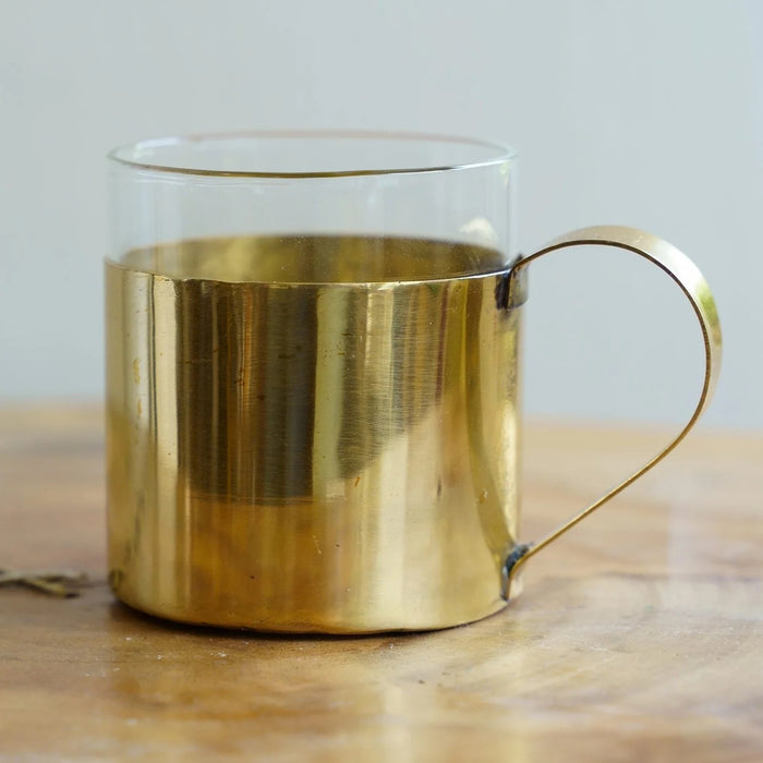 Teacup - Borosil Fitted Brass Teacups | Brass Cookware