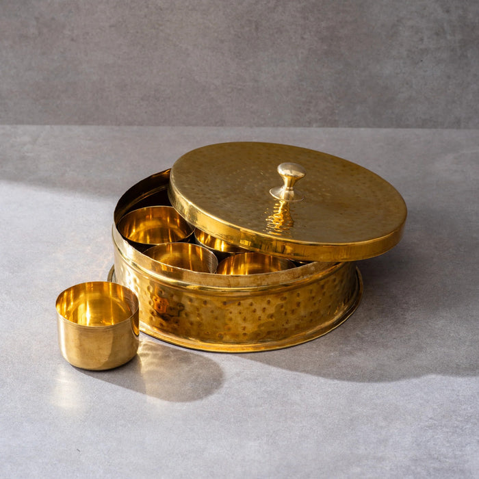 Brass Masala Daani / Spice Box | Brass Cookware