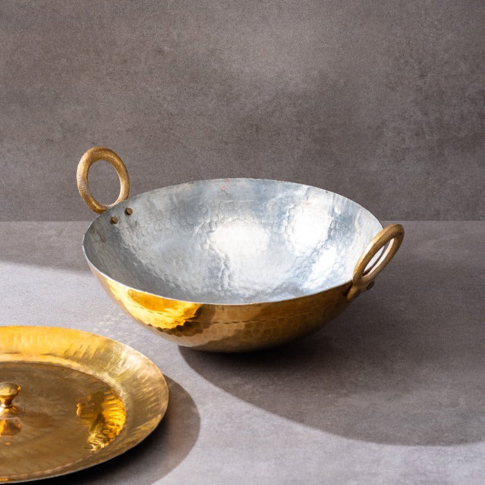 Brass Kadhai (Round Base) | Brass Cookware