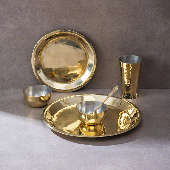 Brass Plate Set - 6 Pieces Set | Brass Cookware