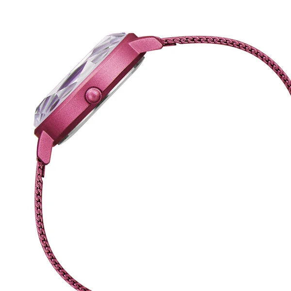 Fastrack Vyb Aurora Quartz Analog Pink Dial Stainless Steel Strap Watch for Girls