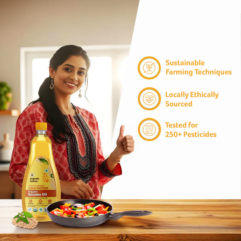 Cold Pressed Sesame Oil 3 Litre by Organic Tattva