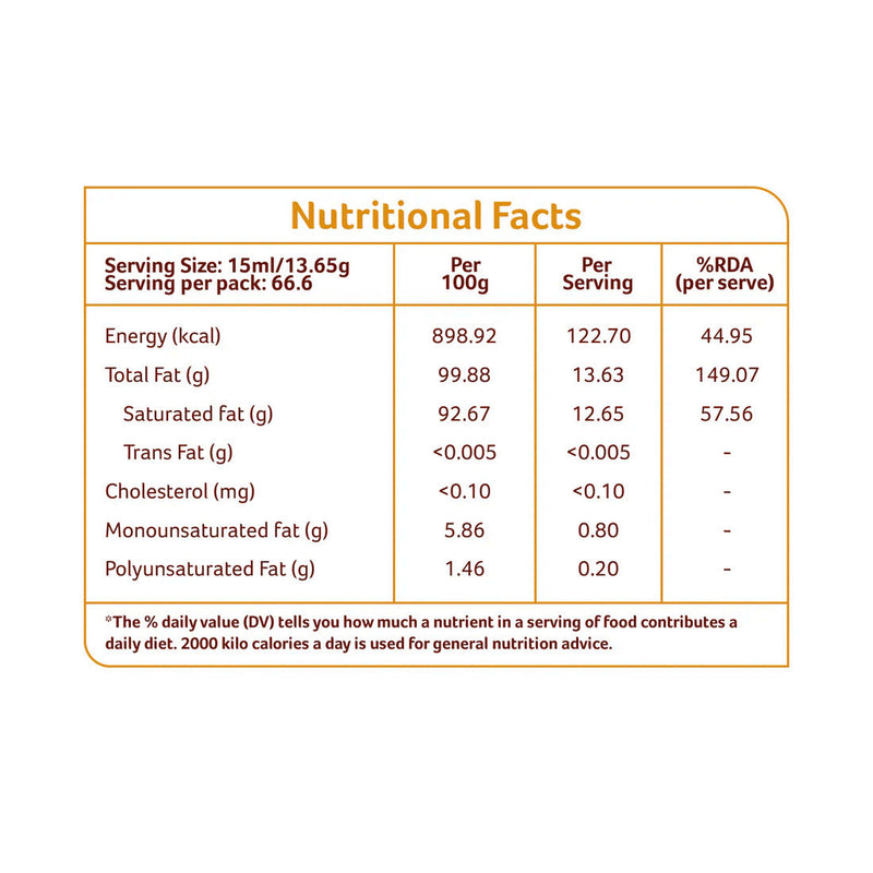 Cold Pressed Coconut Oil 1kg by Organic Tattva