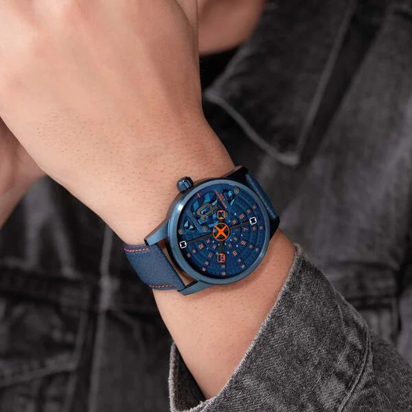 Police Quartz Analog Blue dial Leather Strap Watch for Men