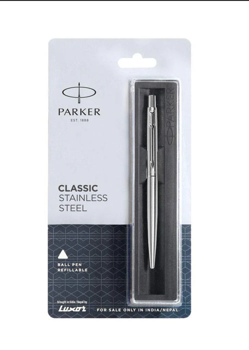 Parker classic stainless steel ball pen with sleek design and smooth writing performance