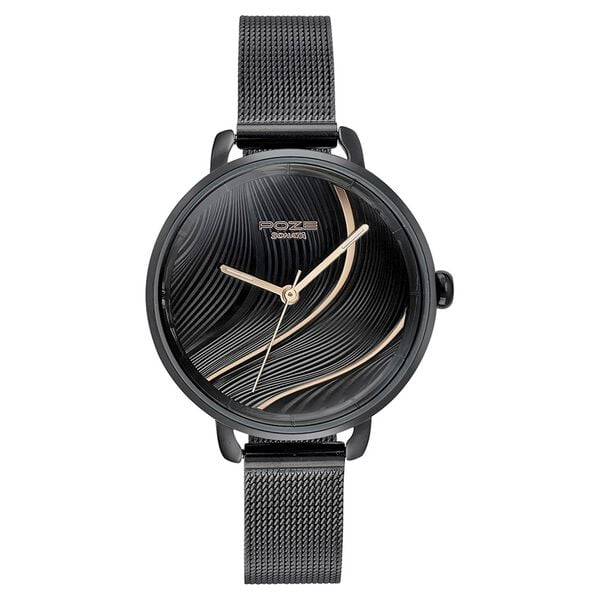 Sonata Poze Quartz Analog Black Dial Mesh Strap Watch for Women