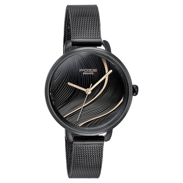 Sonata Poze Quartz Analog Black Dial Mesh Strap Watch for Women