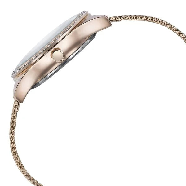 Sonata Poze Quartz Analog Mother of Pearl Dial Rose Gold Color Stainless Steel Strap Watch For Women