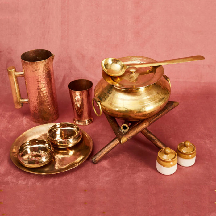 Brass Patili Degchi and Karchi (Ladle) | Brass Cookware