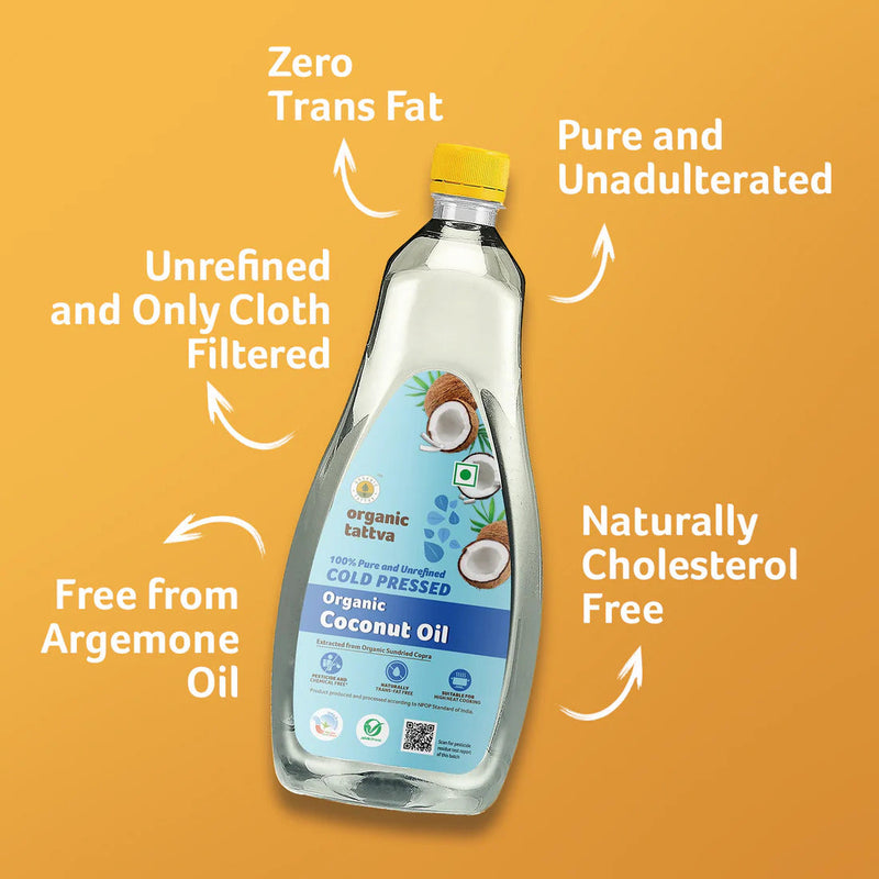 Cold Pressed Coconut Oil 3Kg by Organic Tattva