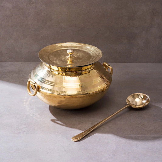 Brass Patili Degchi and Karchi (Ladle) | Brass Cookware
