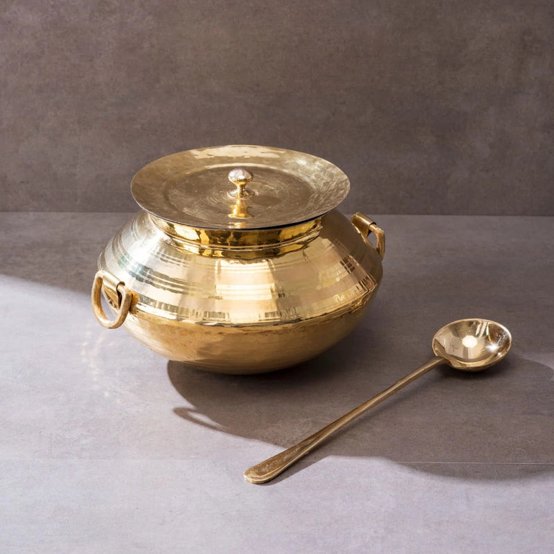 Brass Patili Degchi and Karchi (Ladle) | Brass Cookware