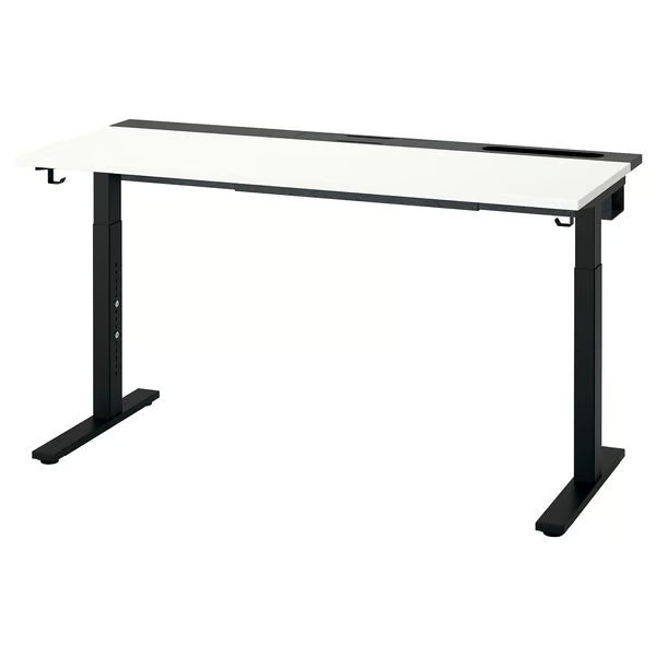 IKEA MITTZON Desk, white, 140x60 cm (55 1/8x23 5/8 ")