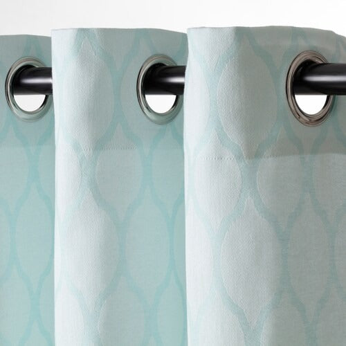 IKEA ADELHILD Curtains, 1 pair, white/turquoise, 145x150 cm (57x59 ") | IKEA Curtains | Eachdaykart