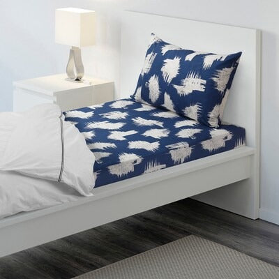 IKEA ANGLATARAR Flat sheet and pillowcase, blue, 150x260/50x80 cm (59x102/20x31 ")| IKEA Bed linen | Eachdaykart