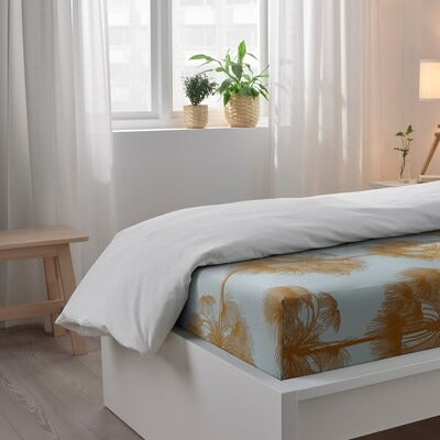 IKEA ANGLATRUMPET Flat sheet and pillowcase, yellow, 150x260/50x80 cm (59x102/20x31 ") | IKEA Bed linen | Eachdaykart