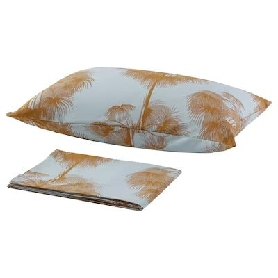 IKEA ANGLATRUMPET Flat sheet and pillowcase, yellow, 150x260/50x80 cm (59x102/20x31 ") | IKEA Bed linen | Eachdaykart